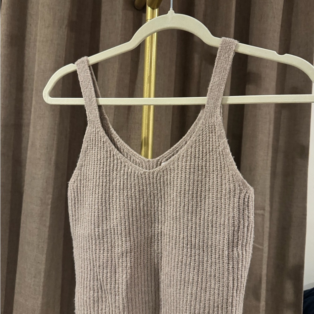 Sincerely Jules Taupe Ribbed Knit Sweater
